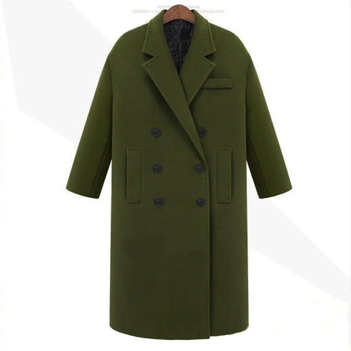 Męska długa płaszcz w mwimalist double-breasted wełna mieszanka z boxy oversize sylwetka