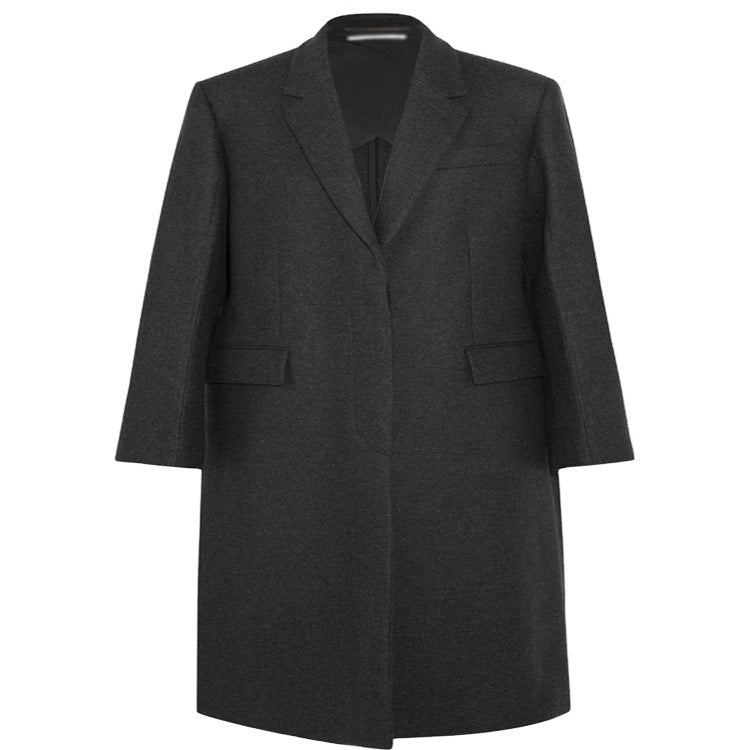Damska oversize Single-dwurzędna Maxi-Length mieszanka wełny długa płaszcz z Relaxed Shoulders i klapką kieszeniami Lumaza