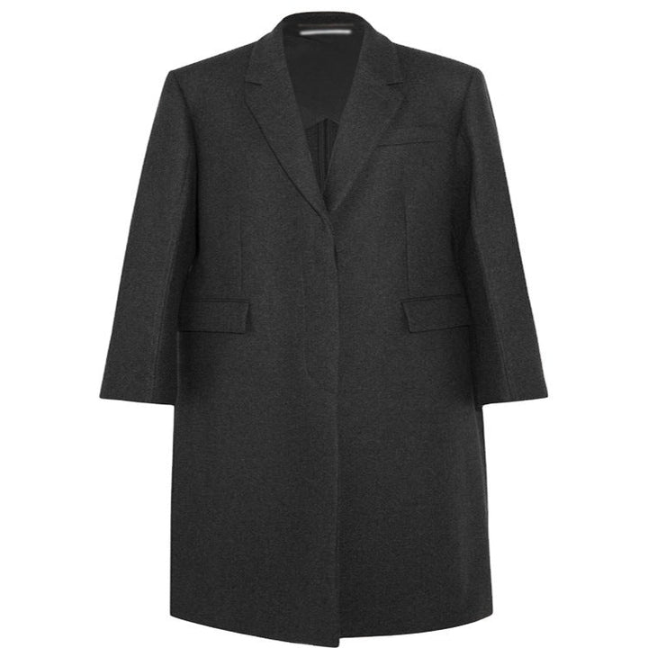 Damska oversize Single-dwurzędna Maxi-Length mieszanka wełny długa płaszcz z Relaxed Shoulders i klapką kieszeniami Lumaza