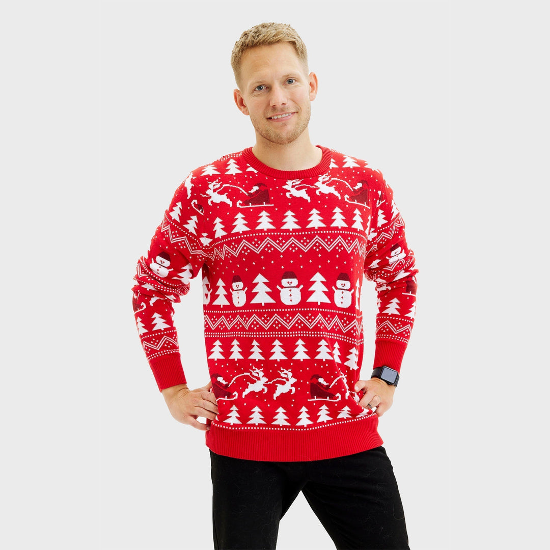 stylowy Christmas sweter Czerwony Męska