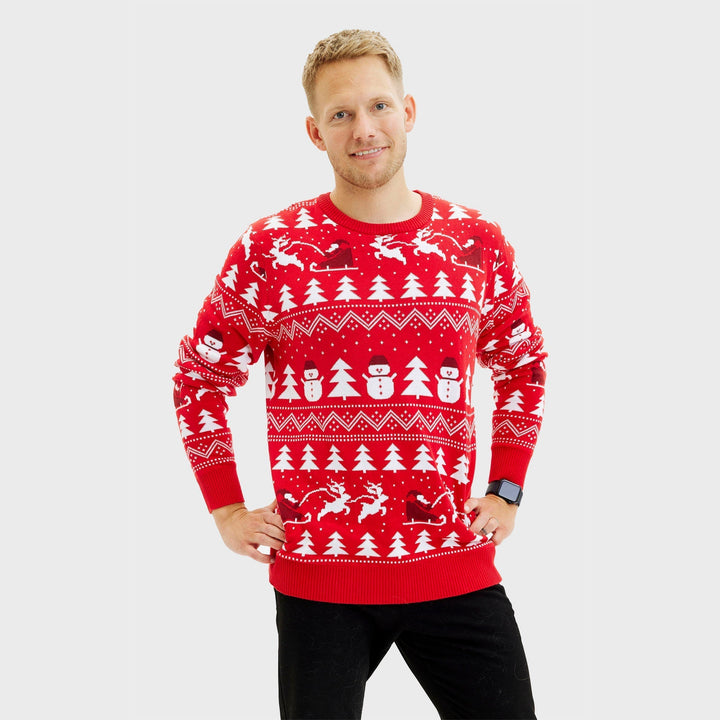 stylowy Christmas sweter Czerwony Męska