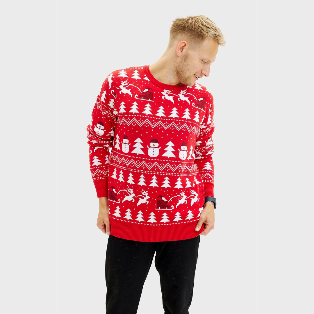 stylowy Christmas sweter Czerwony Męska