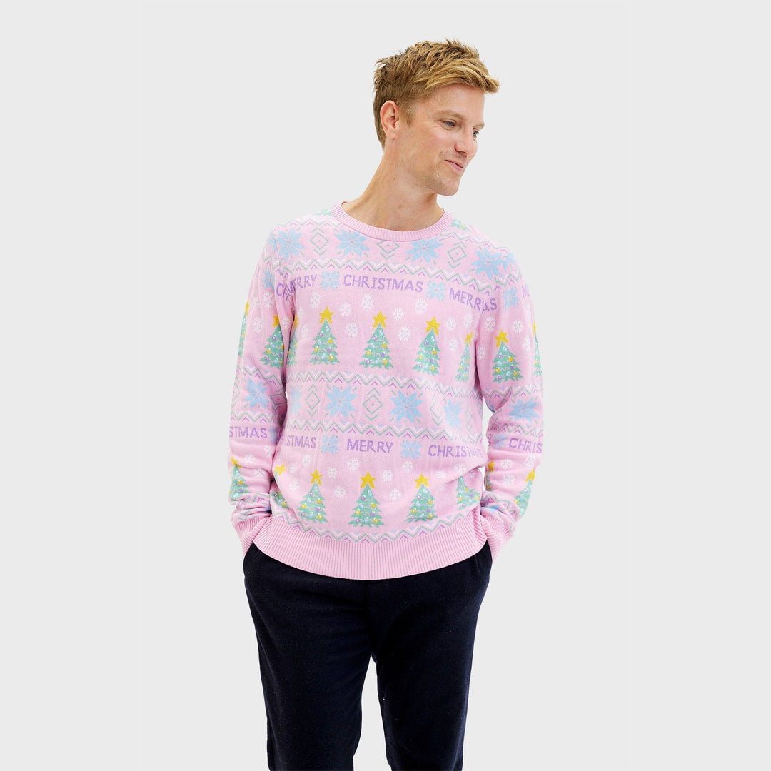 Różowy Christmas sweter Męskie