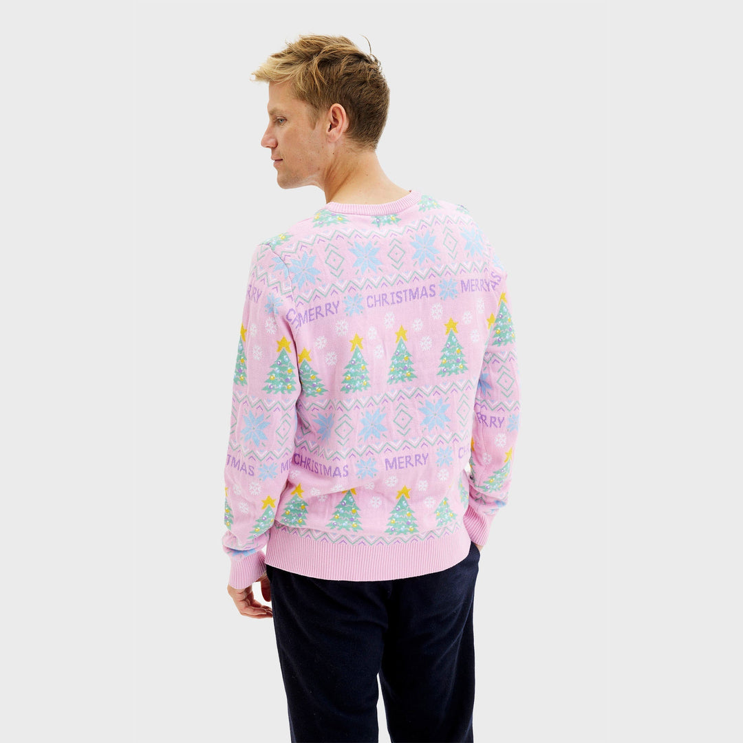 Różowy Christmas sweter Męskie