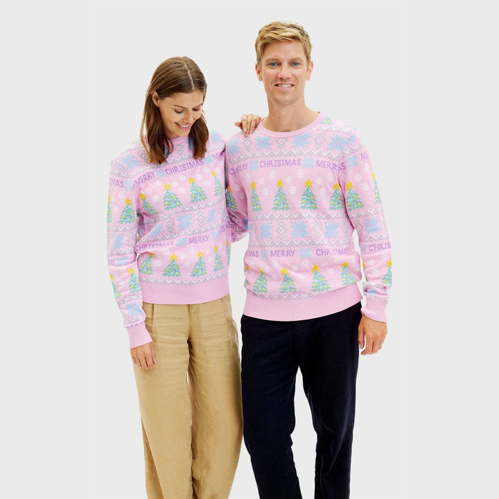 Różowy Christmas sweter Męskie