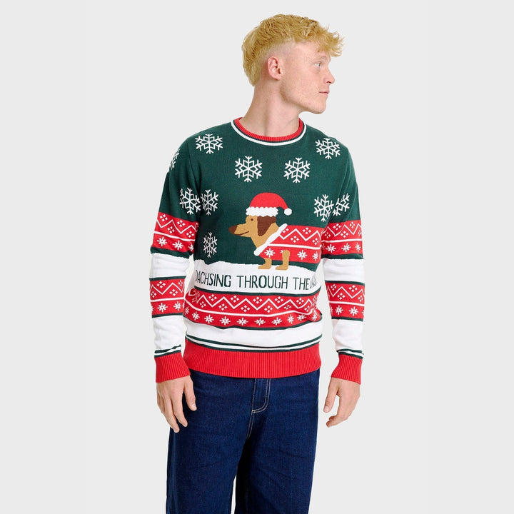 Dashing Wokół Christmas Sweter Męskie