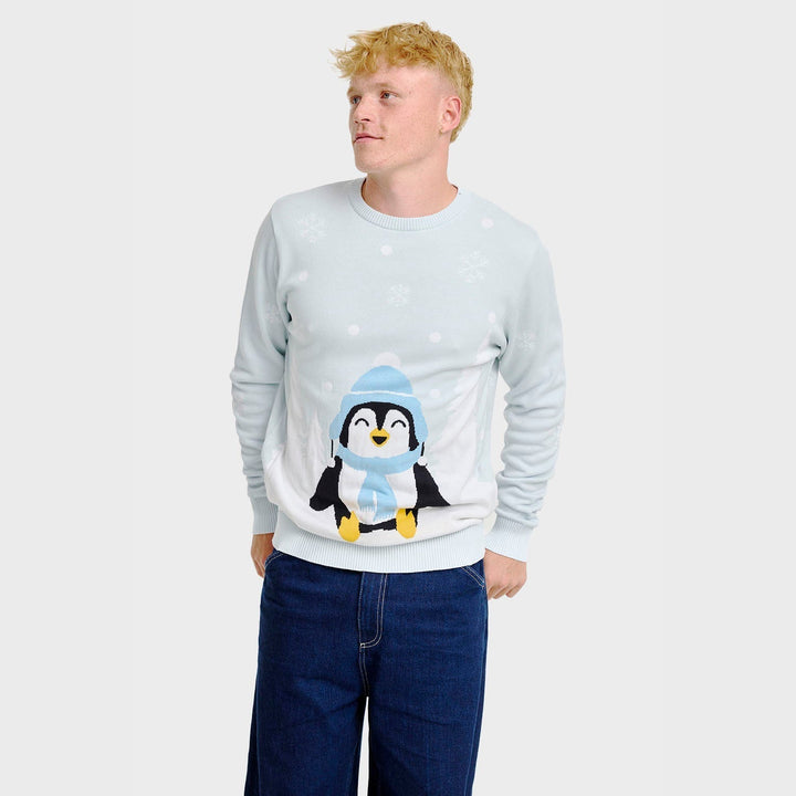 cute penguin Christmas sweter Męska