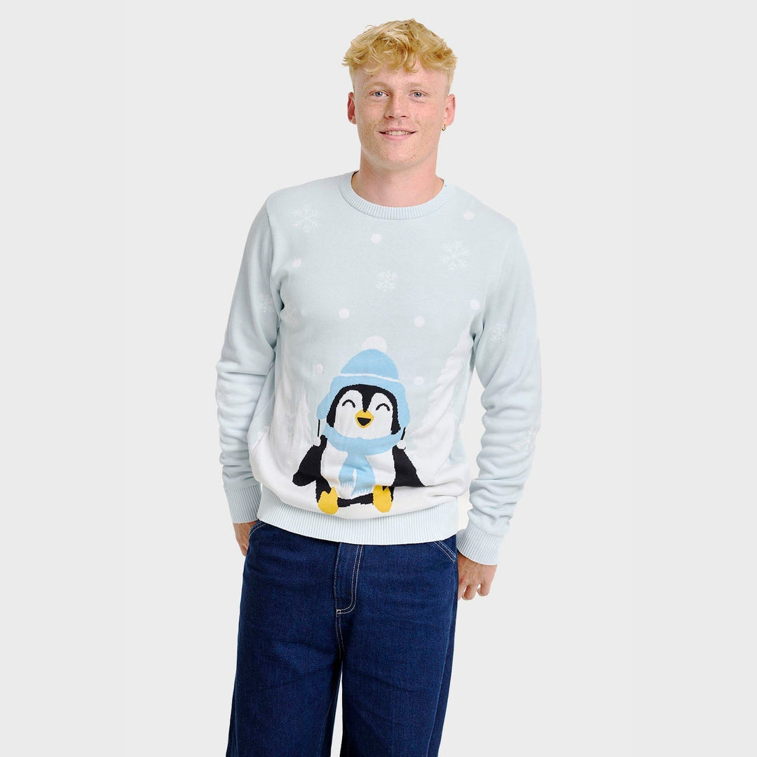 cute penguin Christmas sweter Męska