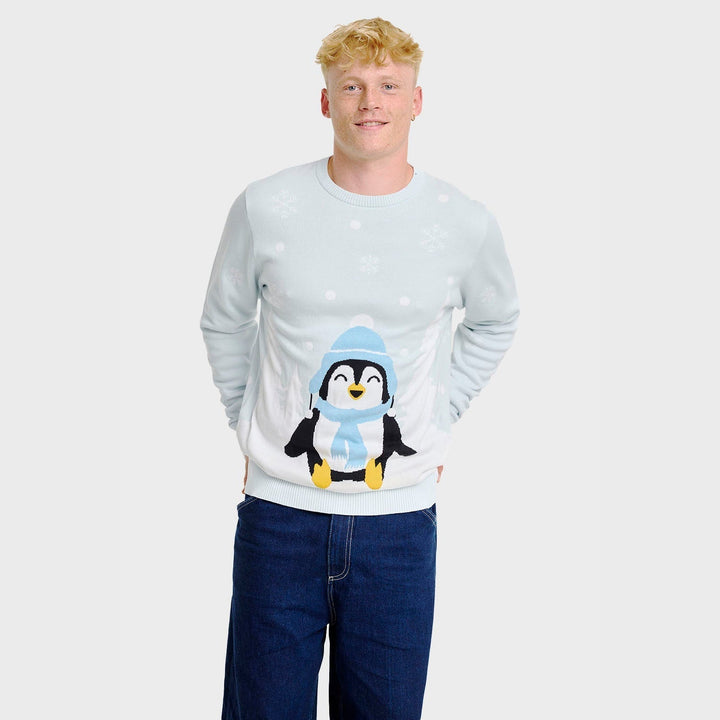 cute penguin Christmas sweter Męska