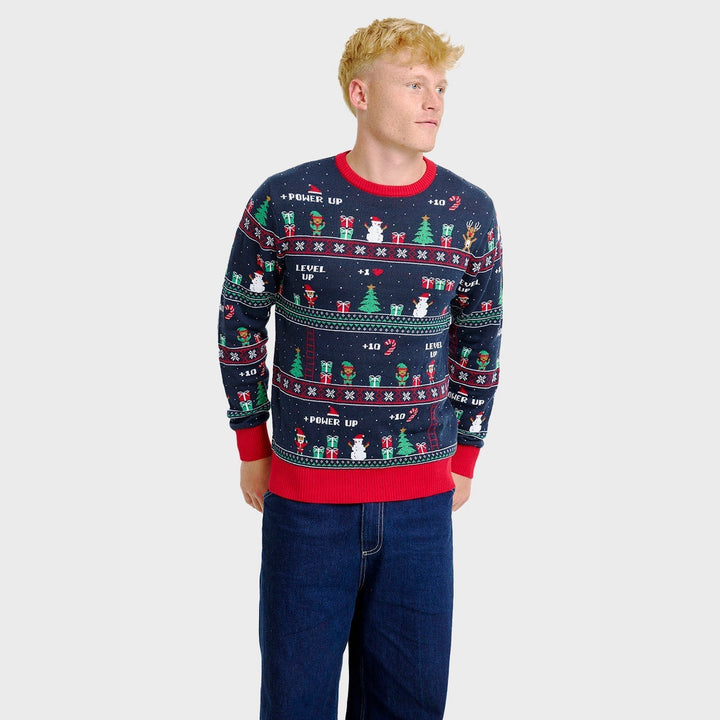 Vintage Gaming Christmas Sweter Męskie