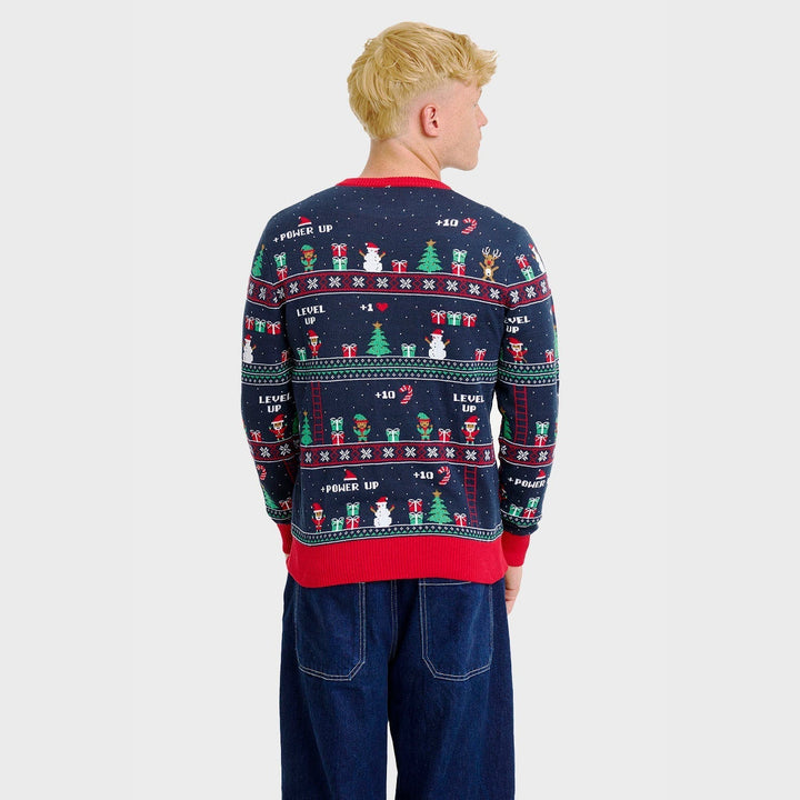 Vintage Gaming Christmas Sweter Męskie