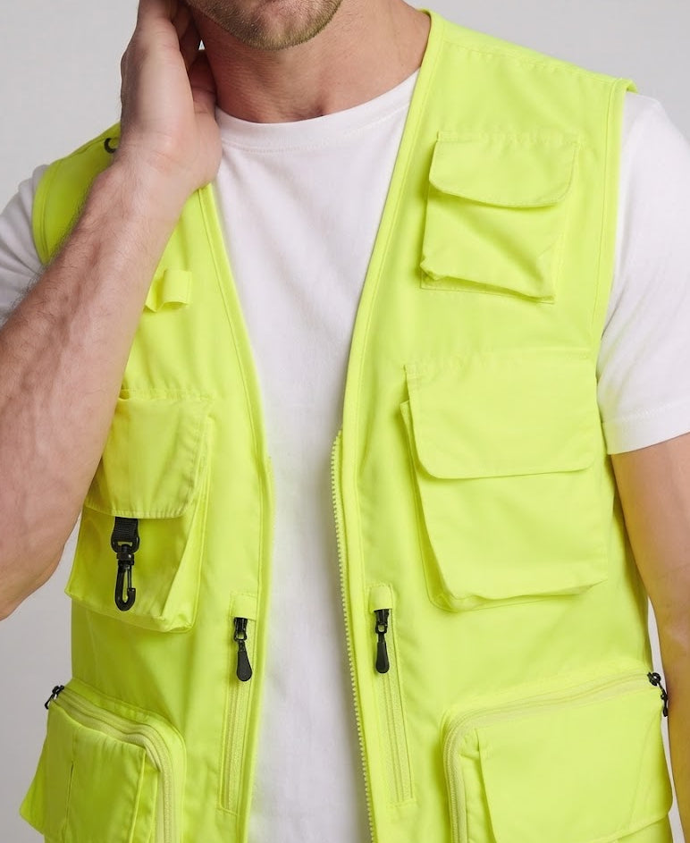 Męska multifunctional outdoorowy utility kamizelka z numerous kieszeniami i mesh lwwg