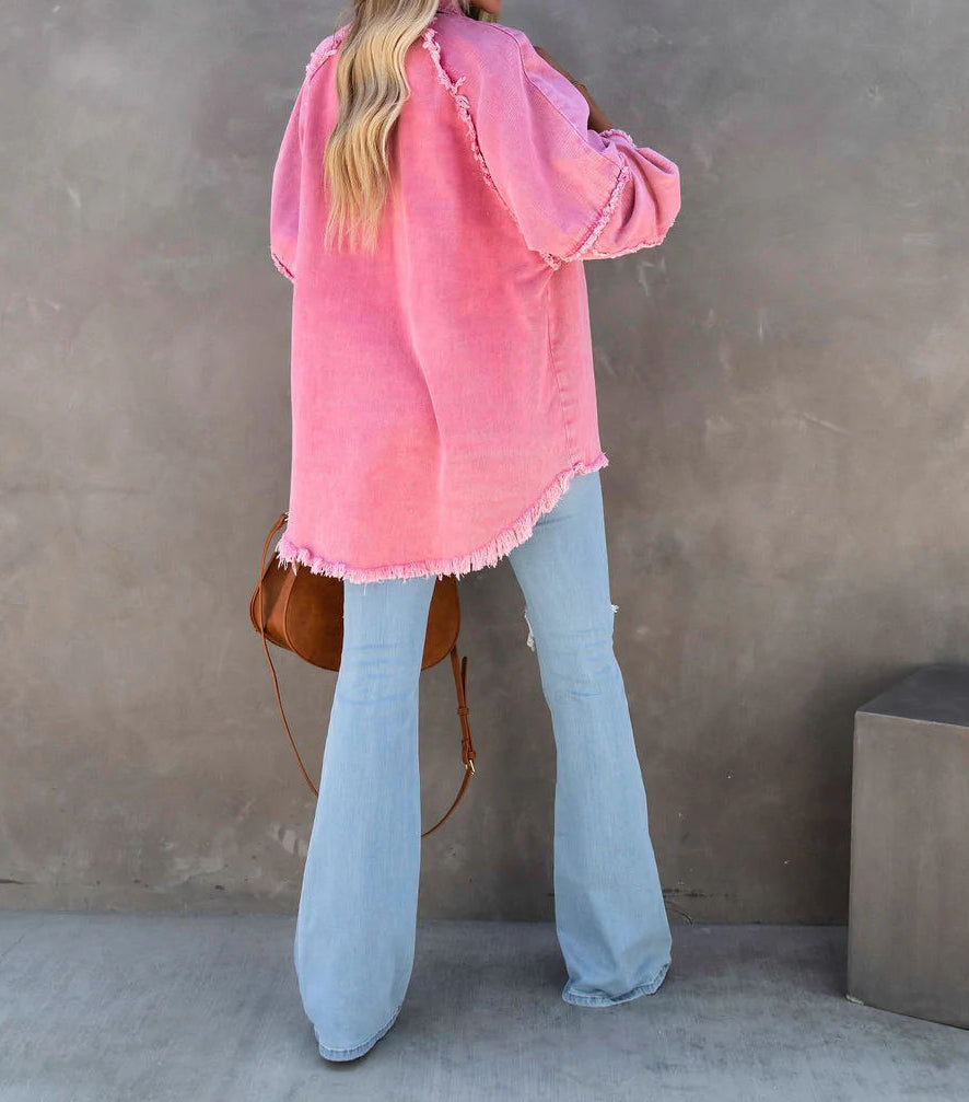 Edge Patchwork kieszenią denim kurtka