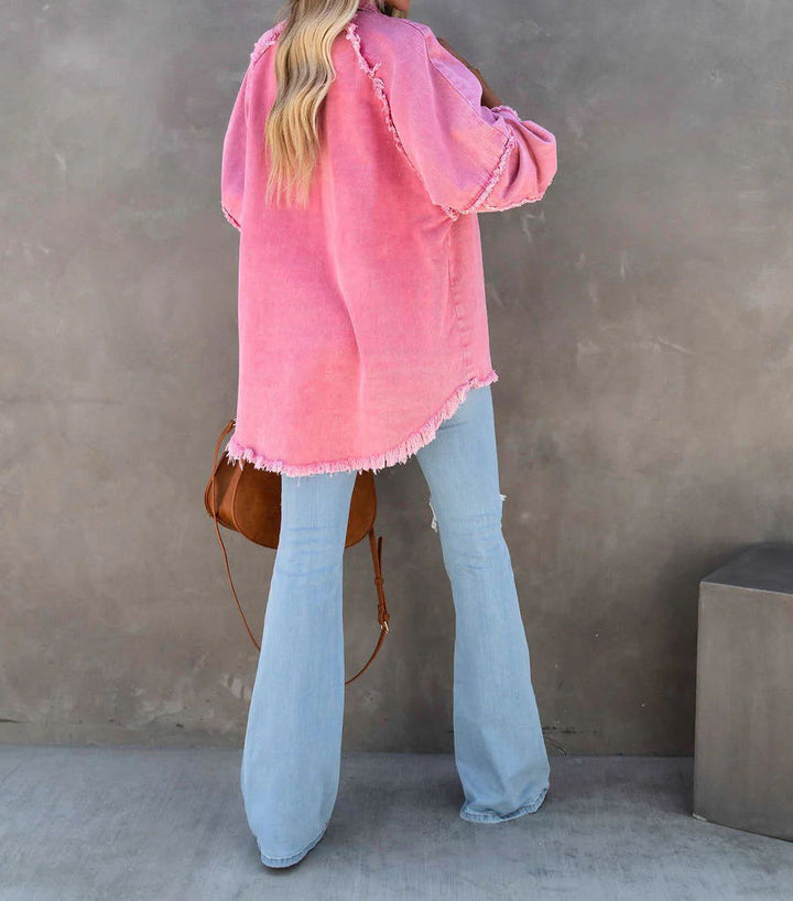 Edge Patchwork kieszenią denim kurtka