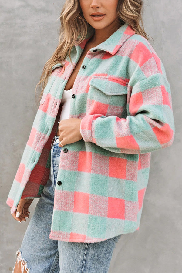 Krata kolor Block casualowo oversize kurtka