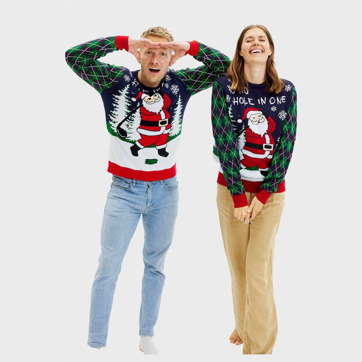 Ho Ho Hole W One Christmas Sweter Męskie