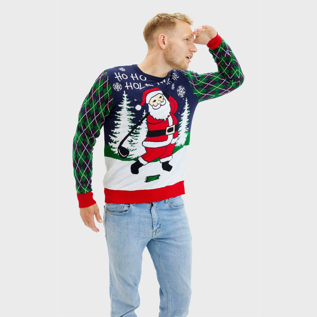 Ho Ho Hole W One Christmas Sweter Męskie