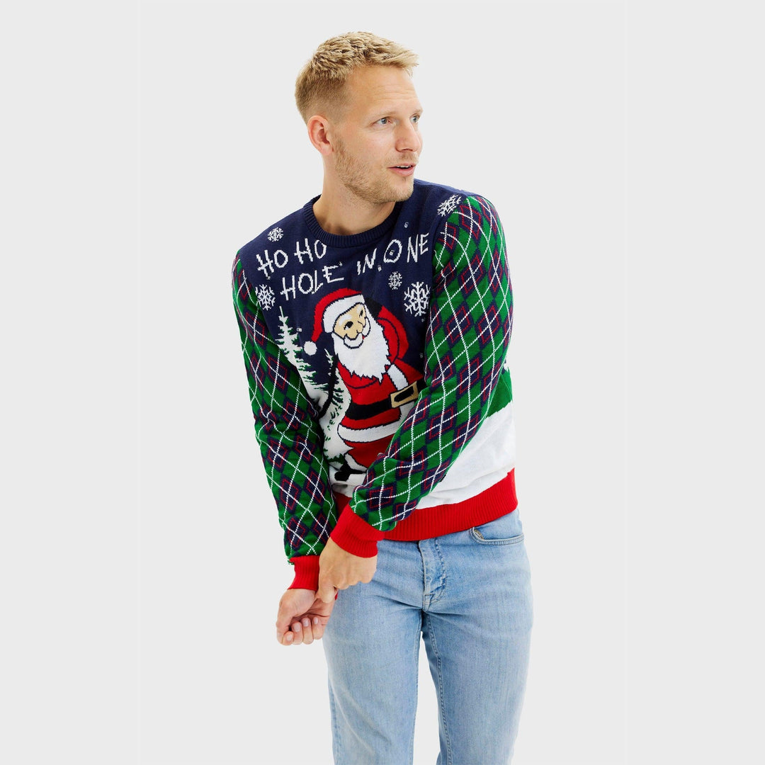 Ho Ho Hole W One Christmas Sweter Męskie