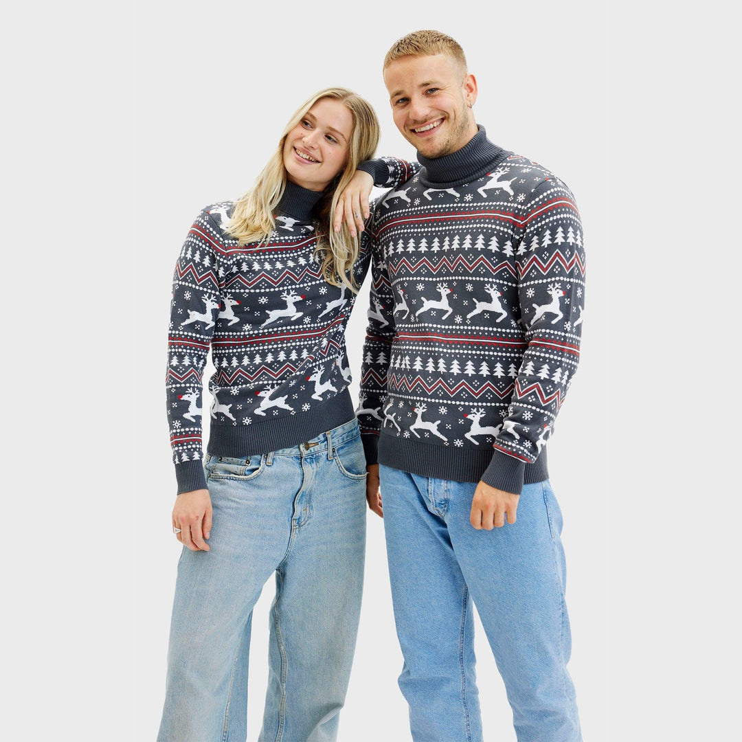 stylowy Highneck Christmas sweter Męskie