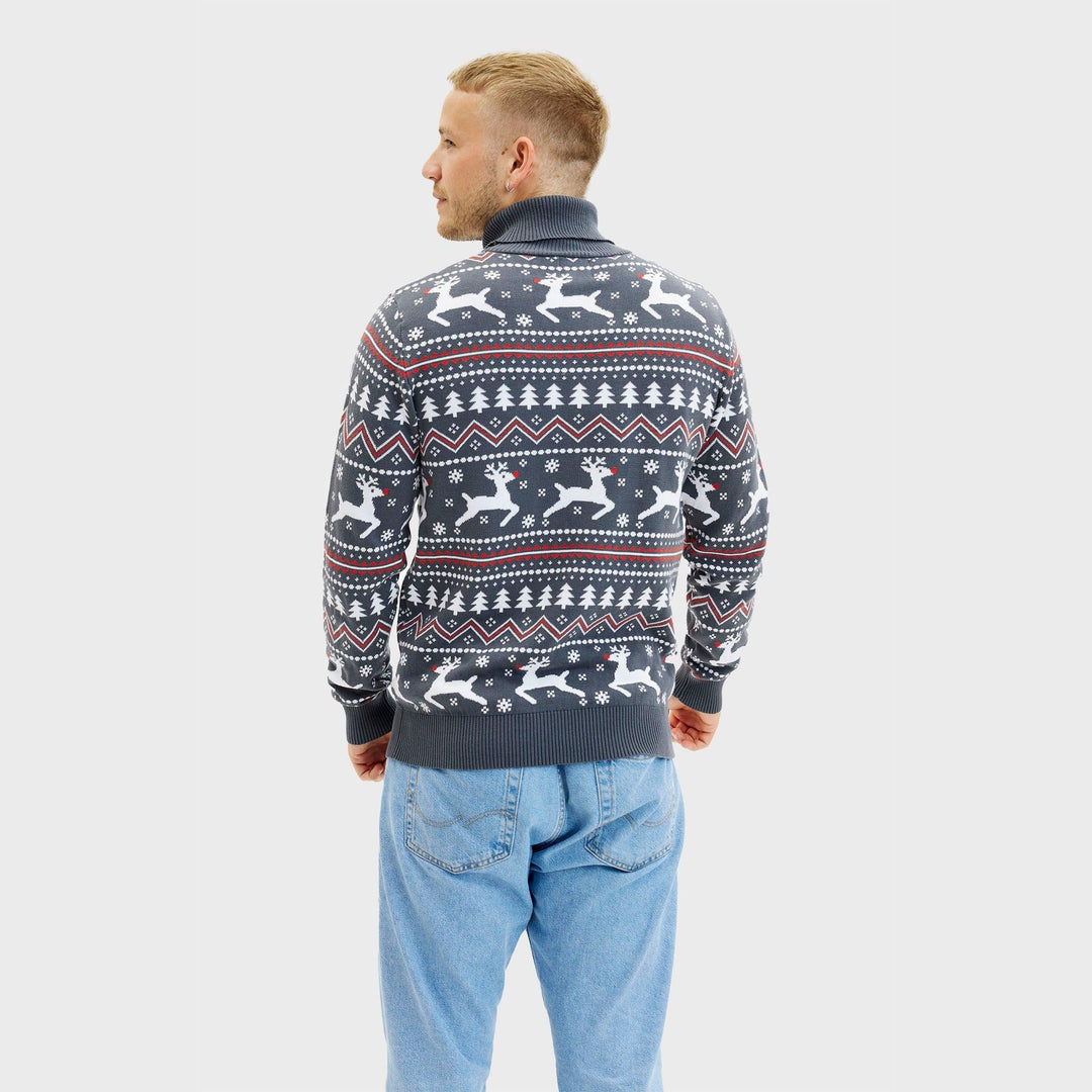 stylowy Highneck Christmas sweter Męskie