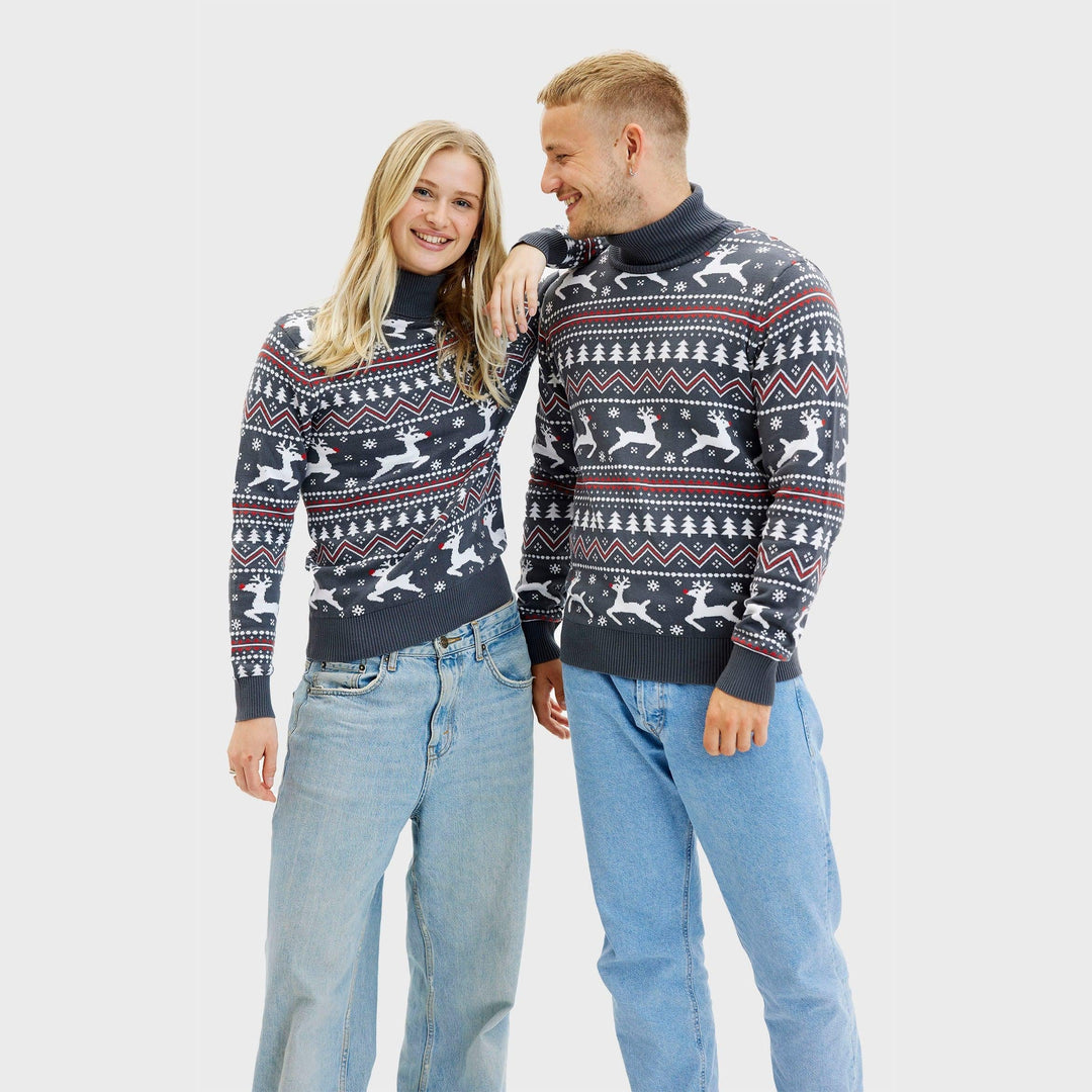 stylowy Highneck Christmas sweter Męskie