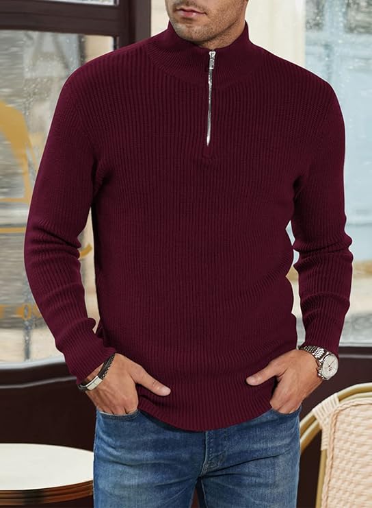 Stylowy Sweter z zamkiem dla Męskie (Włoski fason)