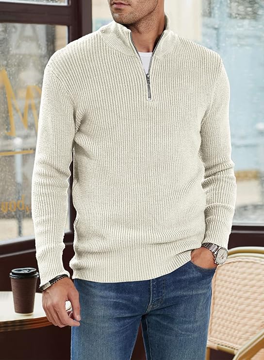 Stylowy Sweter z zamkiem dla Męskie (Włoski fason)