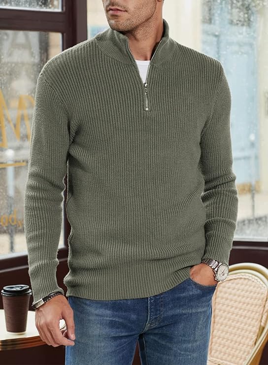 Stylowy Sweter z zamkiem dla Męskie (Włoski fason)