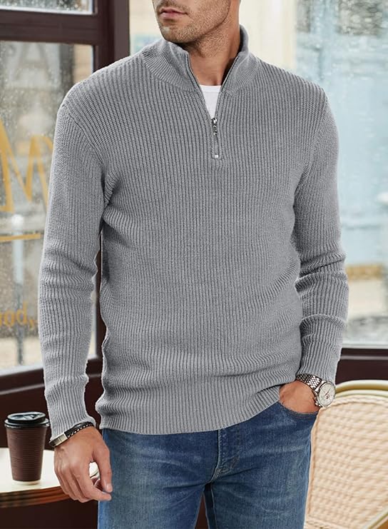 Stylowy Sweter z zamkiem dla Męskie (Włoski fason)