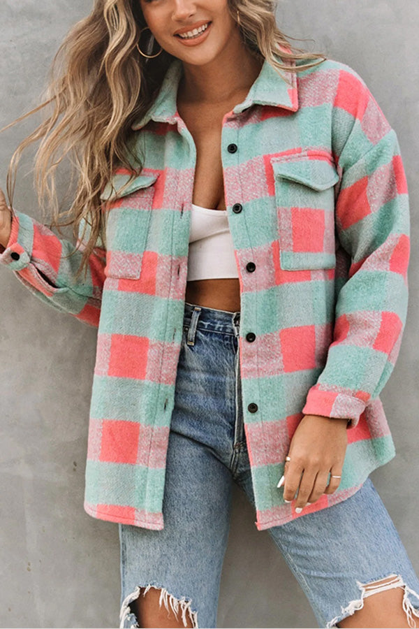 Krata kolor Block casualowo oversize kurtka