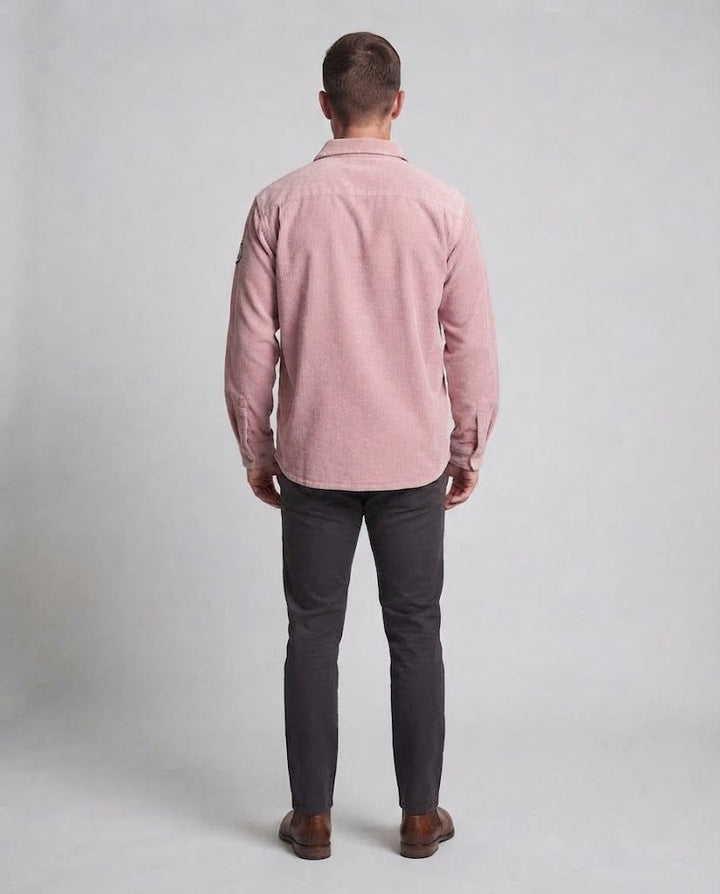 Męski Casual Sztruks Kurtka z Casual Design i Smiley Detal