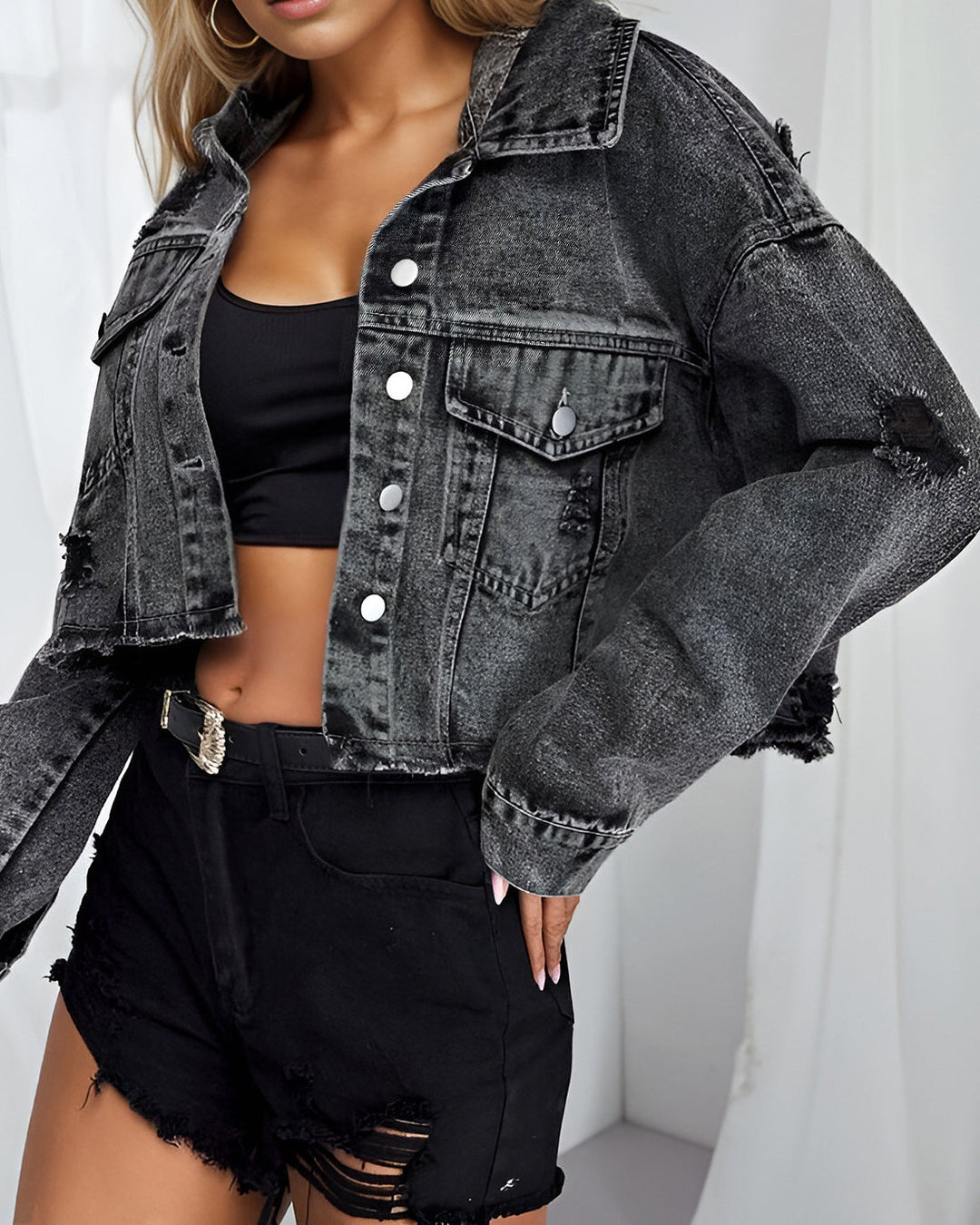 denim krótka kurtka