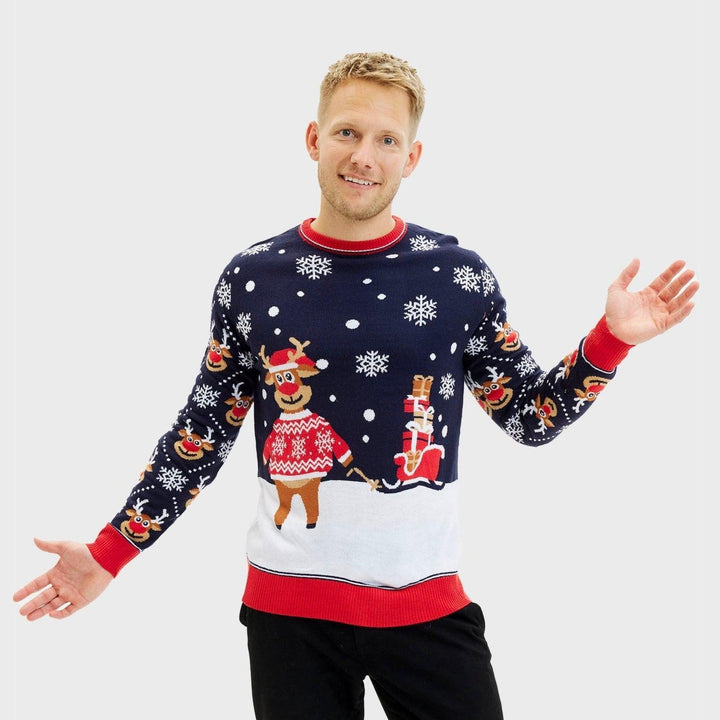 Bringing Christmas Gifts Christmas Sweter Męskie