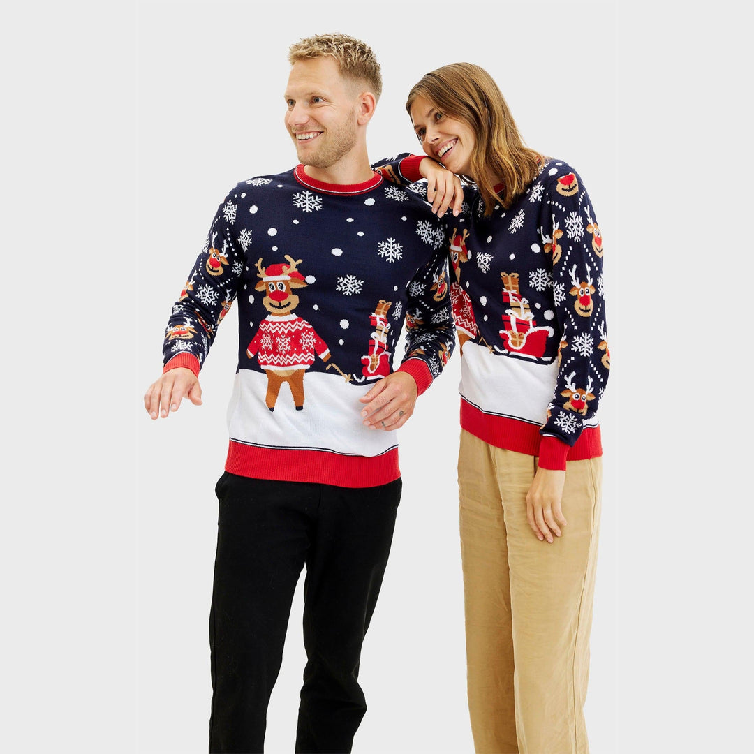 Bringing Christmas Gifts Christmas Sweter Męskie