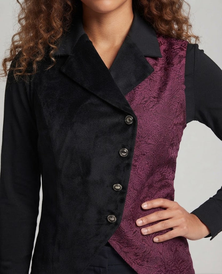 Damska elegancka kamizelka z intricate pattern i nowoczesna cut Lumaza