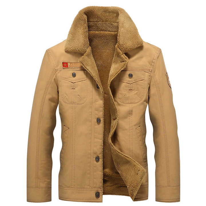 Męska canvas trucker kurtka z sherpa lwwg i utility kieszeniami