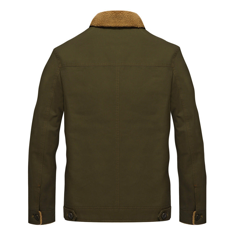 Męska canvas trucker kurtka z sherpa lwwg i utility kieszeniami