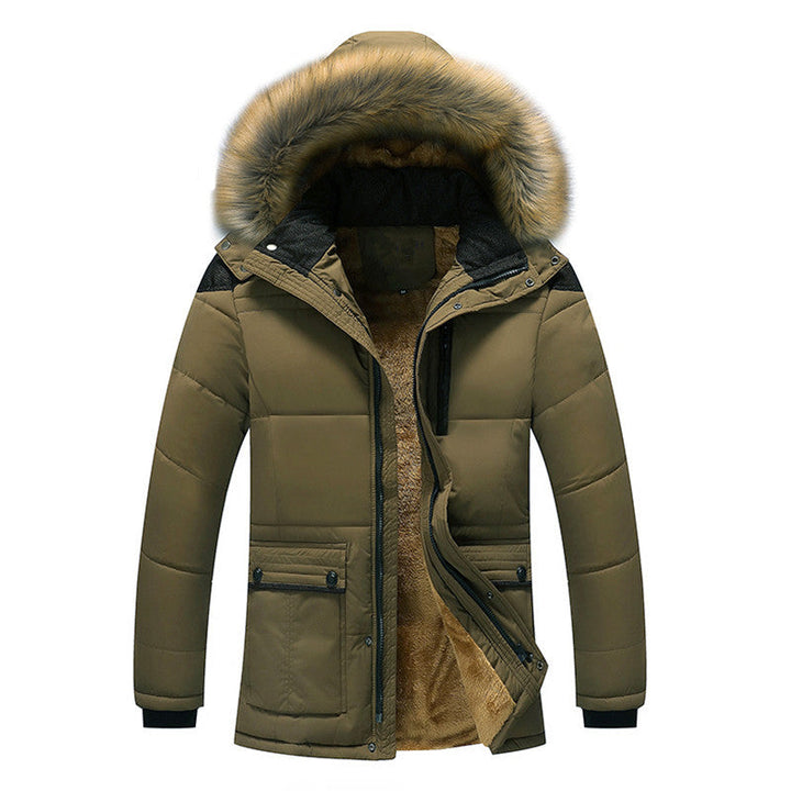 Męska miejski chłodny Blocker parka z dense teddy lwwg i removable imitacja fur kapturem