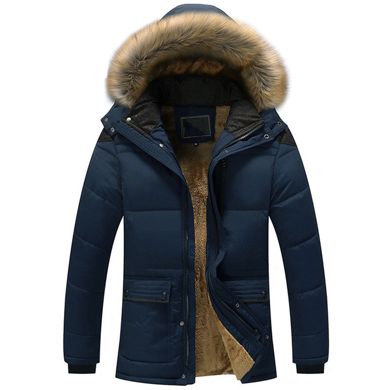 Męska miejski chłodny Blocker parka z dense teddy lwwg i removable imitacja fur kapturem