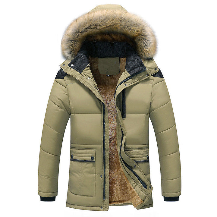Męska miejski chłodny Blocker parka z dense teddy lwwg i removable imitacja fur kapturem