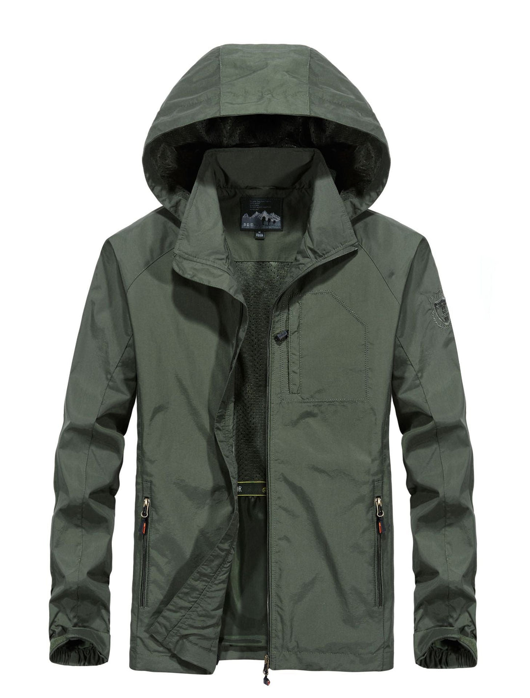 Męska lekka All-Weather field kurtka z kapturem, Mesh Lwwg, i zamkiemed kieszeniami