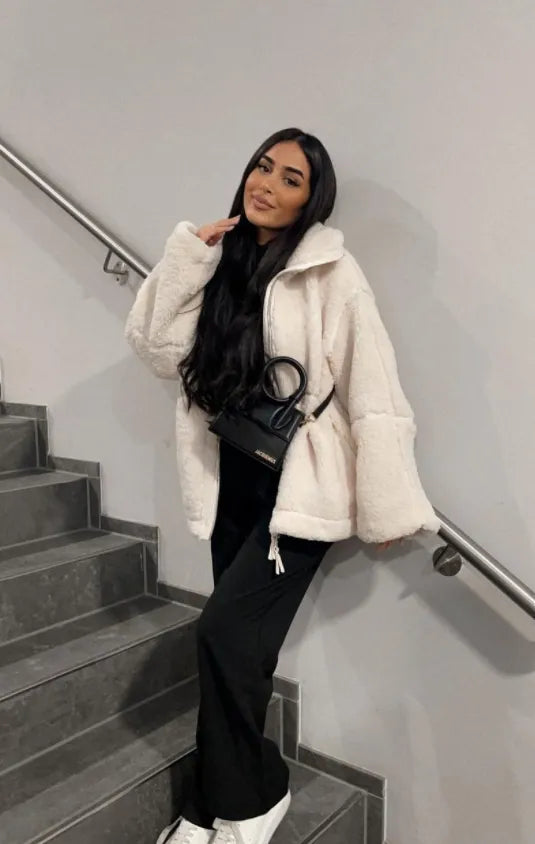 teddy Gilet krótka stylowy Lady