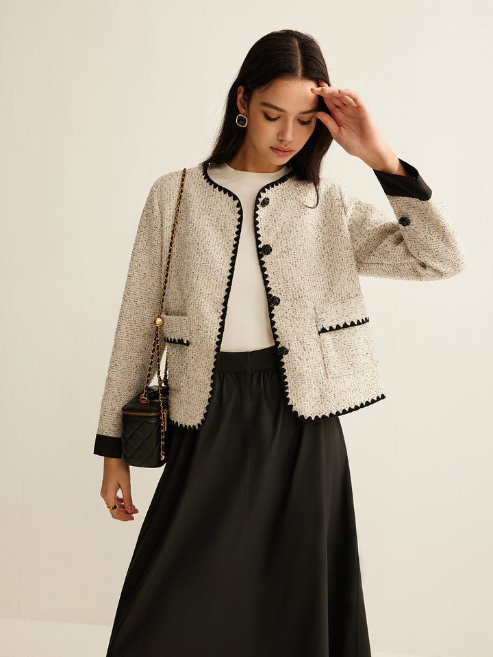 Trim Tweed krótka kurtka
