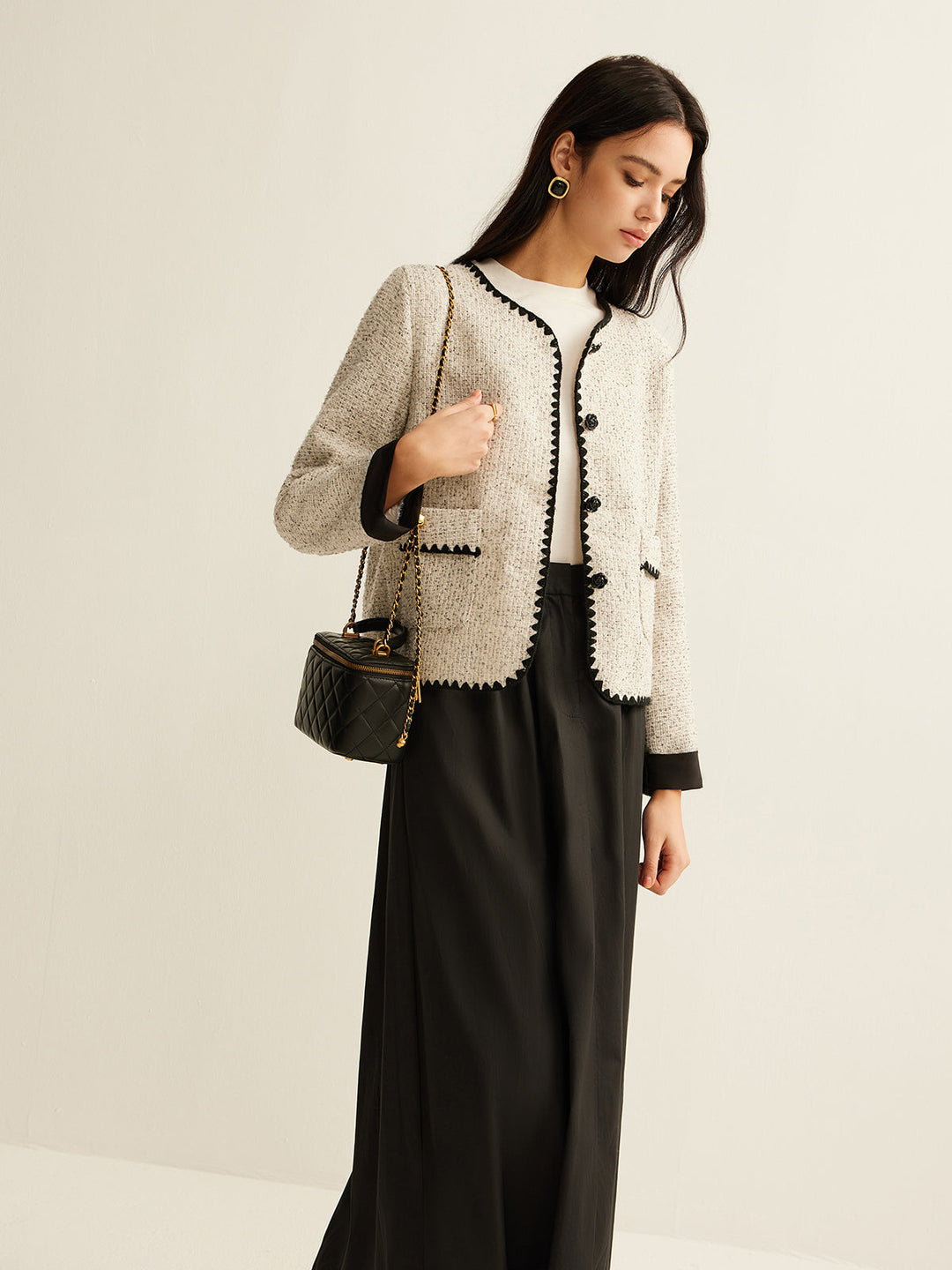 Trim Tweed krótka kurtka