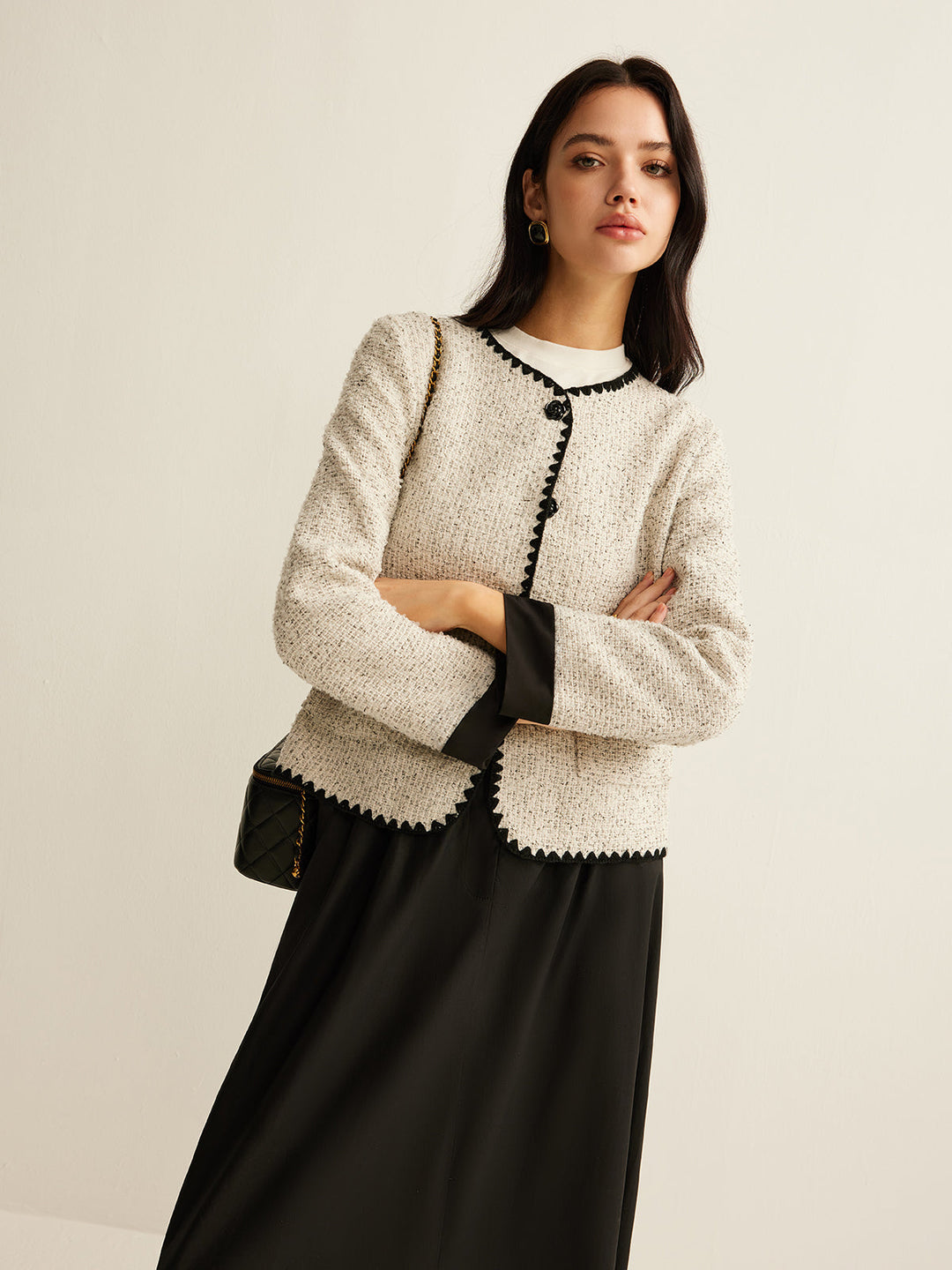 Trim Tweed krótka kurtka