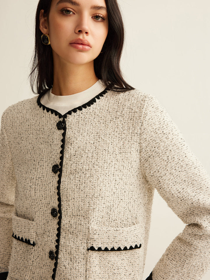 Trim Tweed krótka kurtka