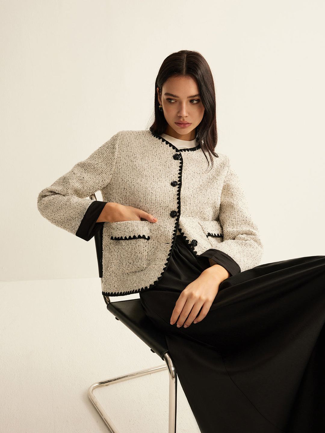 Trim Tweed krótka kurtka
