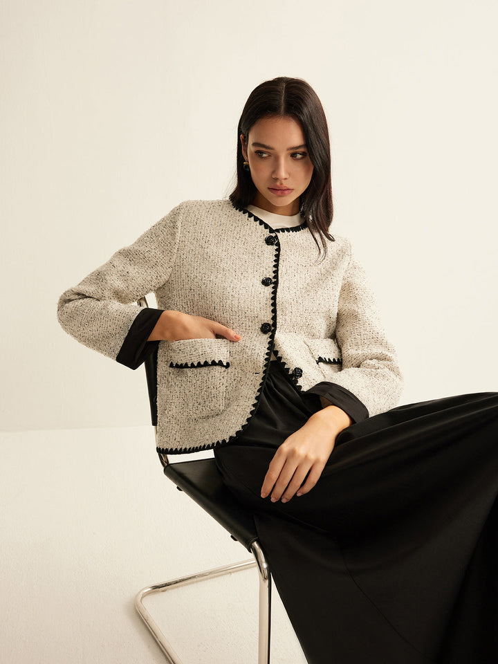 Trim Tweed krótka kurtka