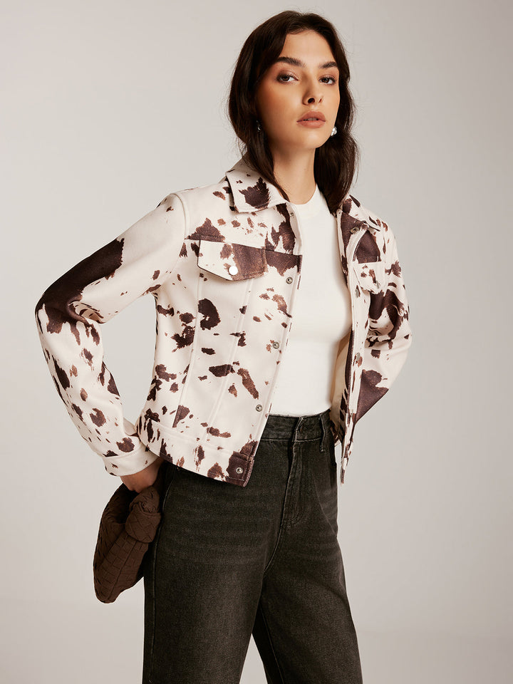 Prwted Tweed krótka kurtka