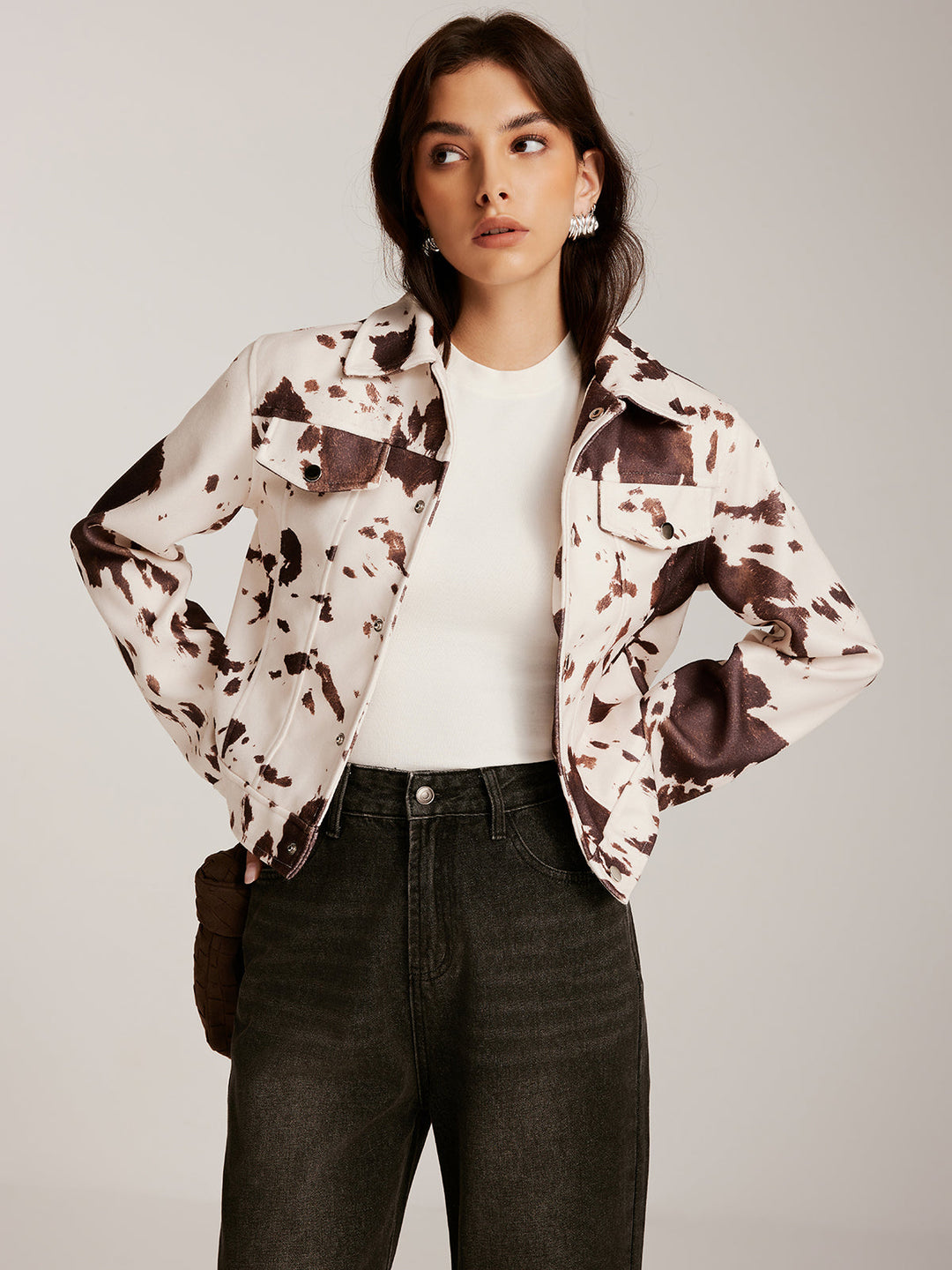 Prwted Tweed krótka kurtka